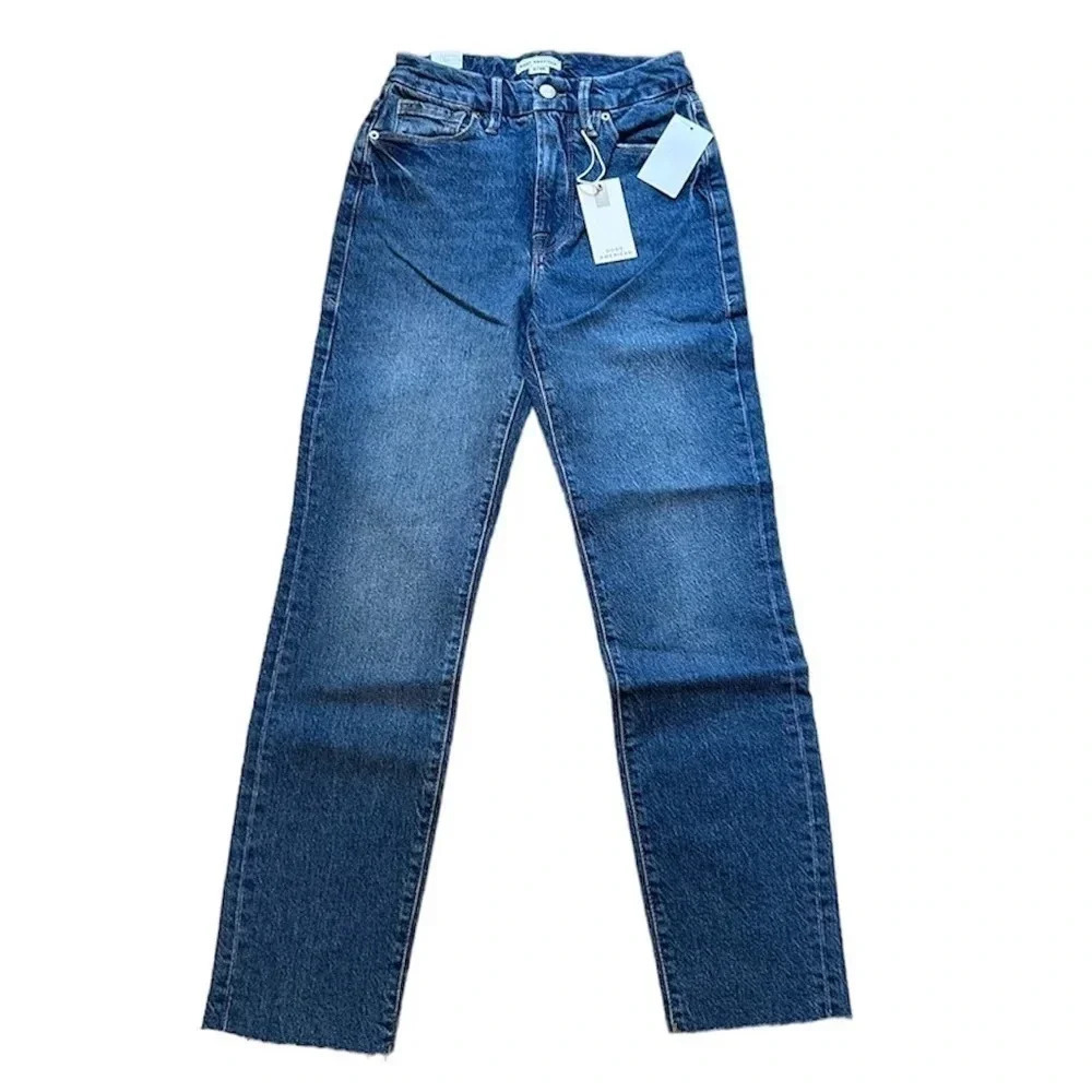 NWT Good American Good Classic High Rise Gap Proof Medium Wash Jeans Size 0/25